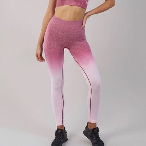 Gymshark Ombre Seamless Leggings- Chalk Pink/Beet